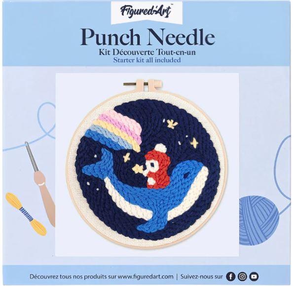 Punch needle balena con orsetto