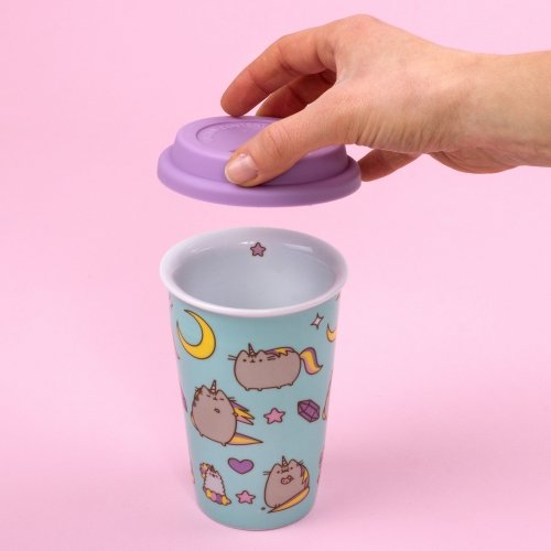 Tazza da viaggio Pusheen Unicorno Luna e stelle PUSHTRVLMPP