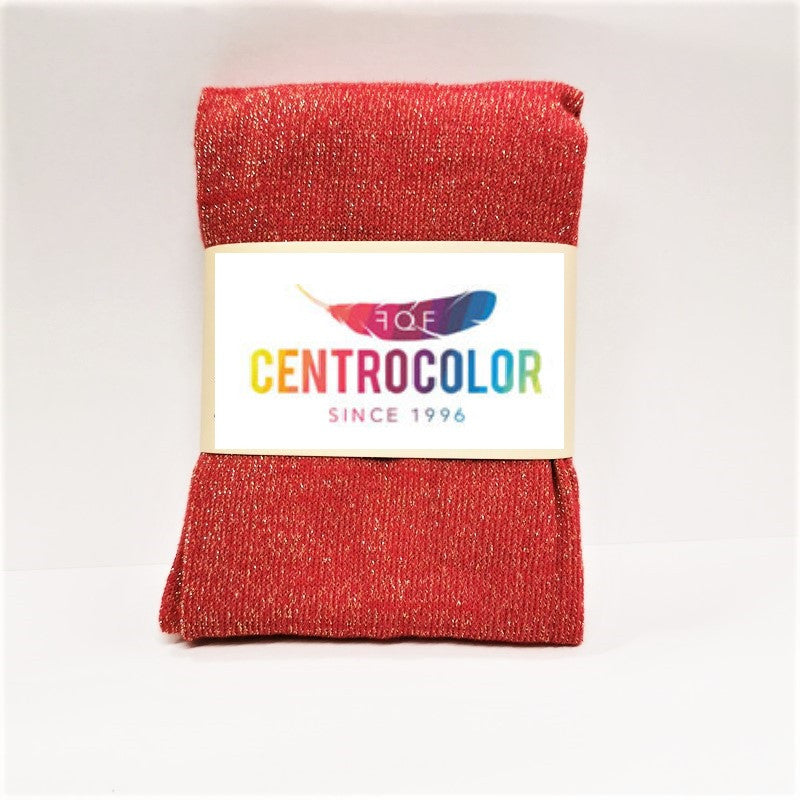 Tubolare Elasticizzato Rosso e Glitter Oro 8 cm